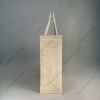 Custom printed heavy-weave JuCo (jute cotton) bag with white rope handles, landscape shape, side view showing the gusset