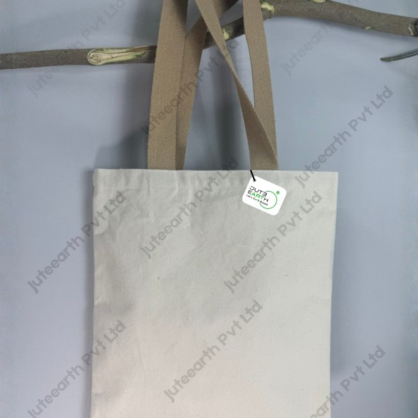 310 GSM cotton canvas bag with natural handles