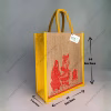 Kalamkari Art Marriage Ceremony Natural Custom Printed Jute Bag for Return Gift with Yellow Cotton Rope Niwar Handles and Gusset (3)