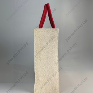 Mangal Suthra Tai Art Marriage Ceremony jute cotton Heavy weave Custom Printed Juco Bag for Return Gift with Red Print (4)