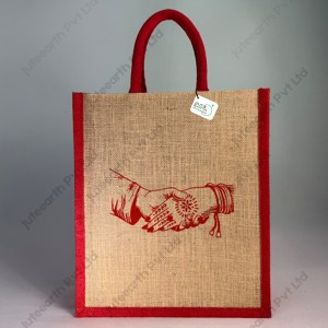 Natural Jute Bag for Marriage Return Gift in Panigrahana Theme  - with Color Options