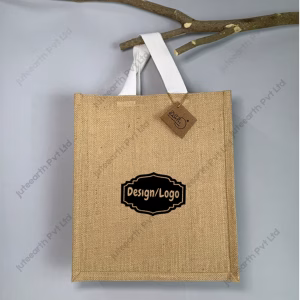 Custom Printed With Starch Natural Bag for Branding With Handle Color Options- Narrow Bag