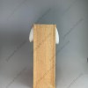 Plain natural jute bag with starch finish and white cotton handles, narrow shape, side view showing the gusset