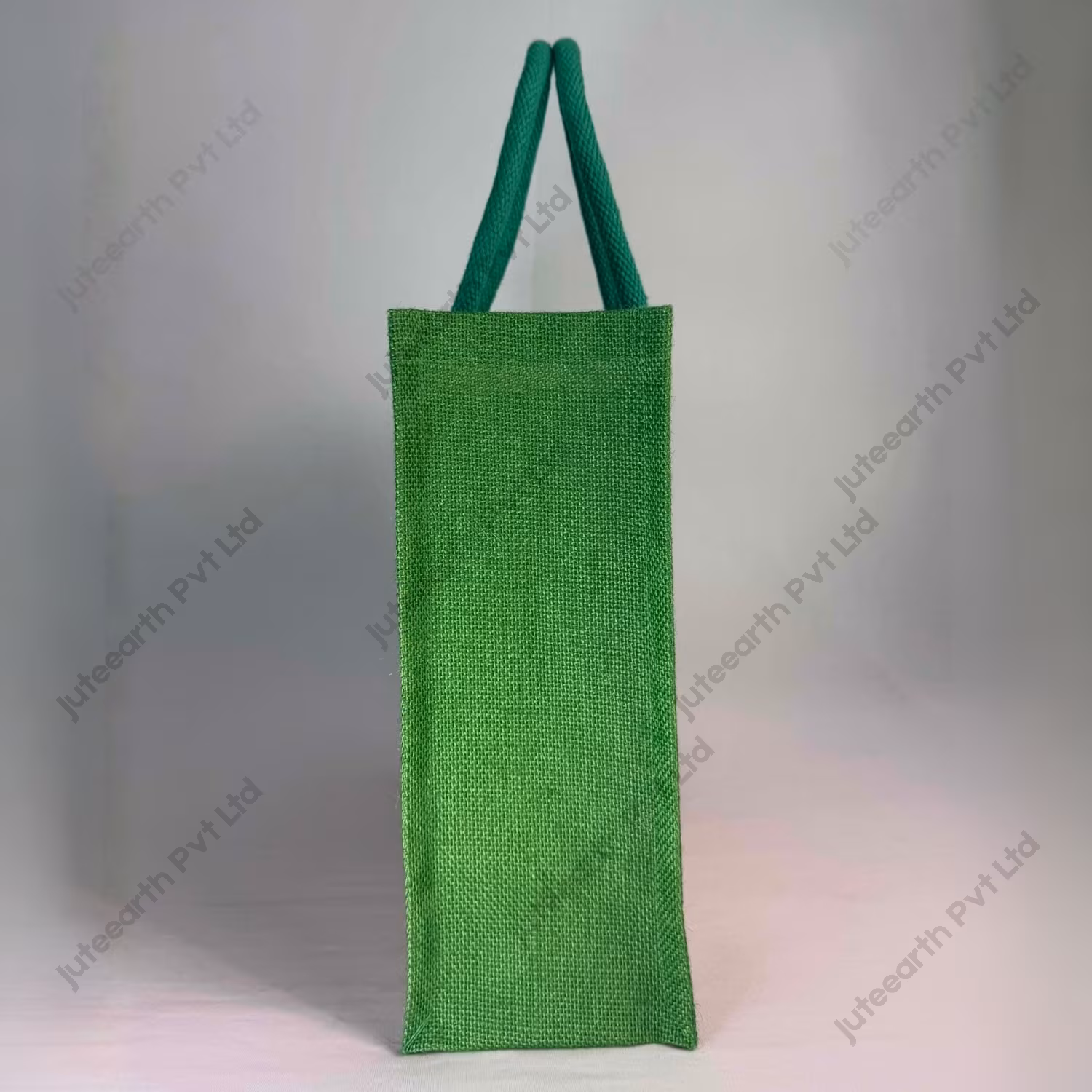 Namaste Art Marriage Ceremony Natural Custom Printed Jute Bag for Return Gift with Bottle Green Cotton Rope Niwar Handles and Gusset (4)